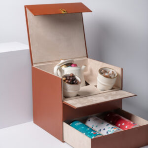 Coffret tea time en cuir